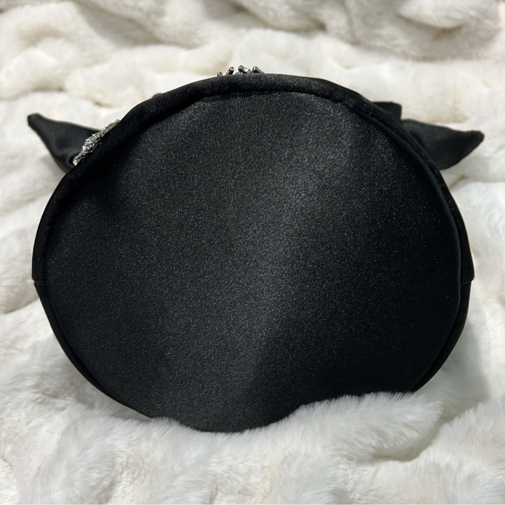 Elegant Black Satin Mini Hand Bag with Silver Spider Embellishments - Picture 4 of 7